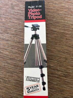 Titanium Video-Photo Tripod in Silver and Black. New with tags